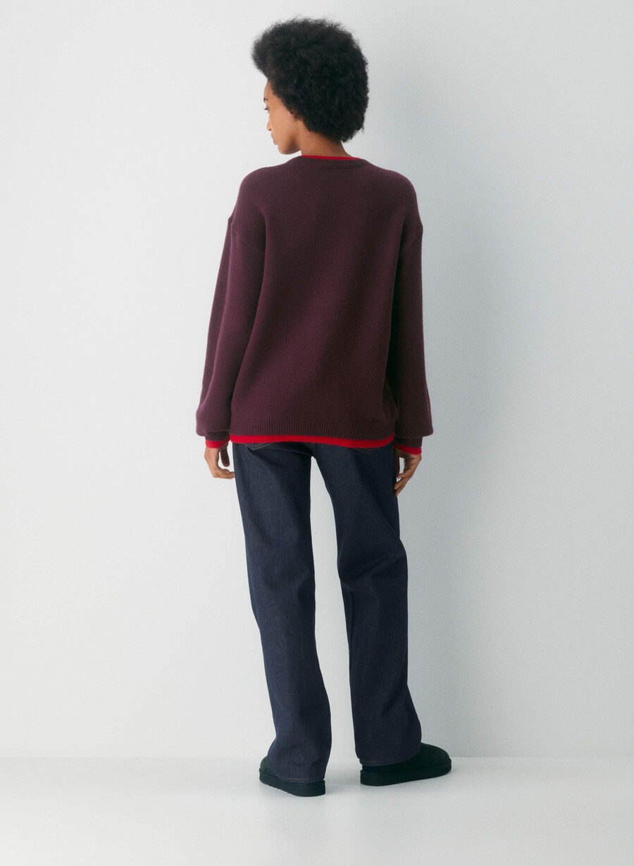 maglione girocollo finney blu francese