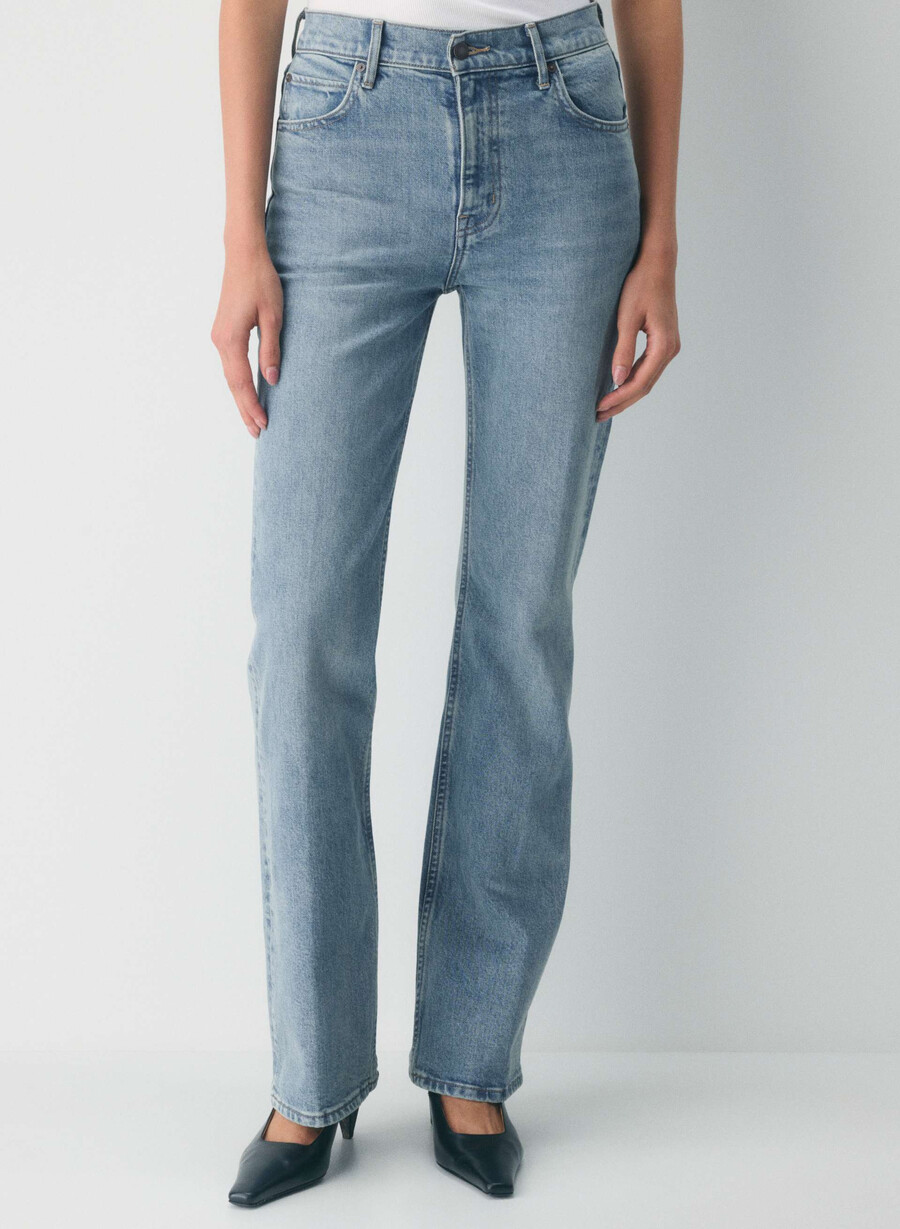 denim forum the chloe hi-rise bootcut jean bleu bellini please