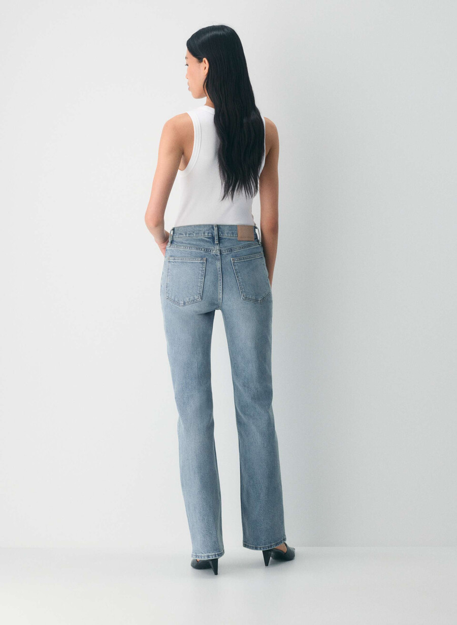 denim forum the chloe hi-rise bootcut jean bleu bellini please