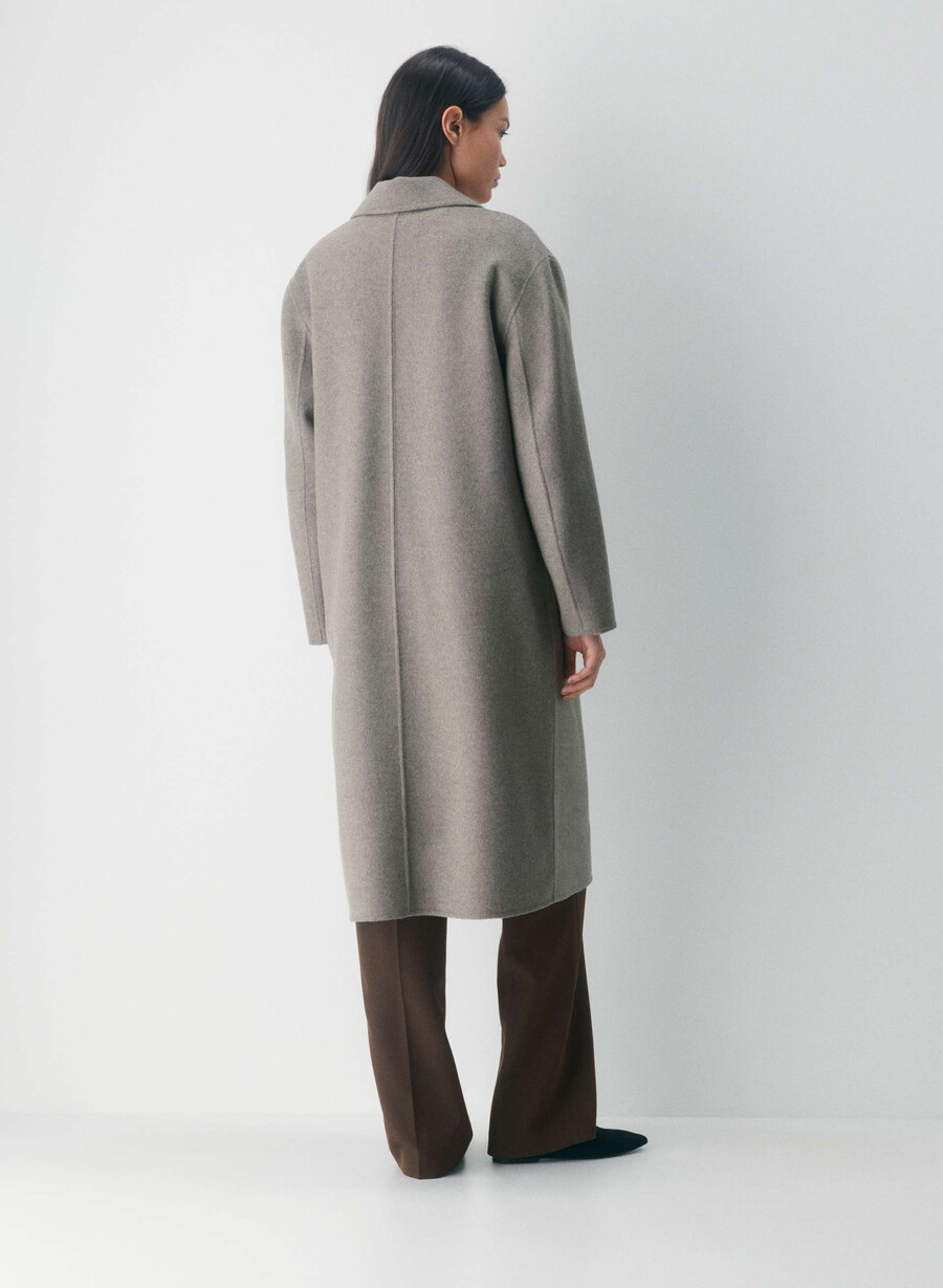 lunico cappotto double-face - luxe rewool heather dark taupe