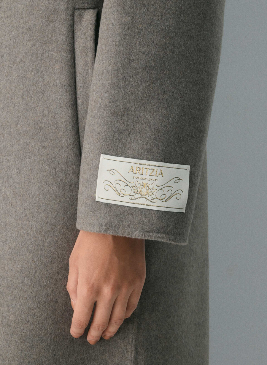 lunico cappotto double-face - luxe rewool heather dark taupe