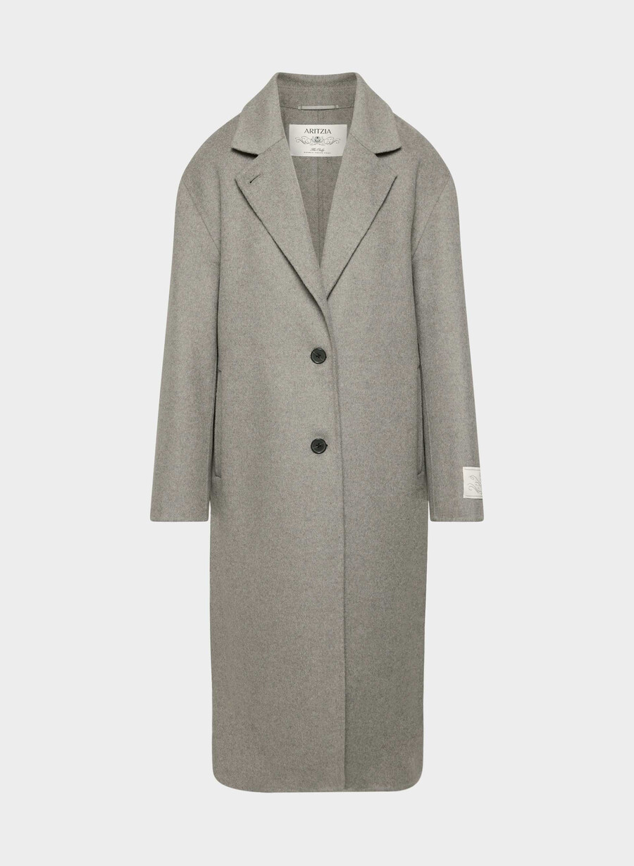 lunico cappotto double-face - luxe rewool heather dark taupe