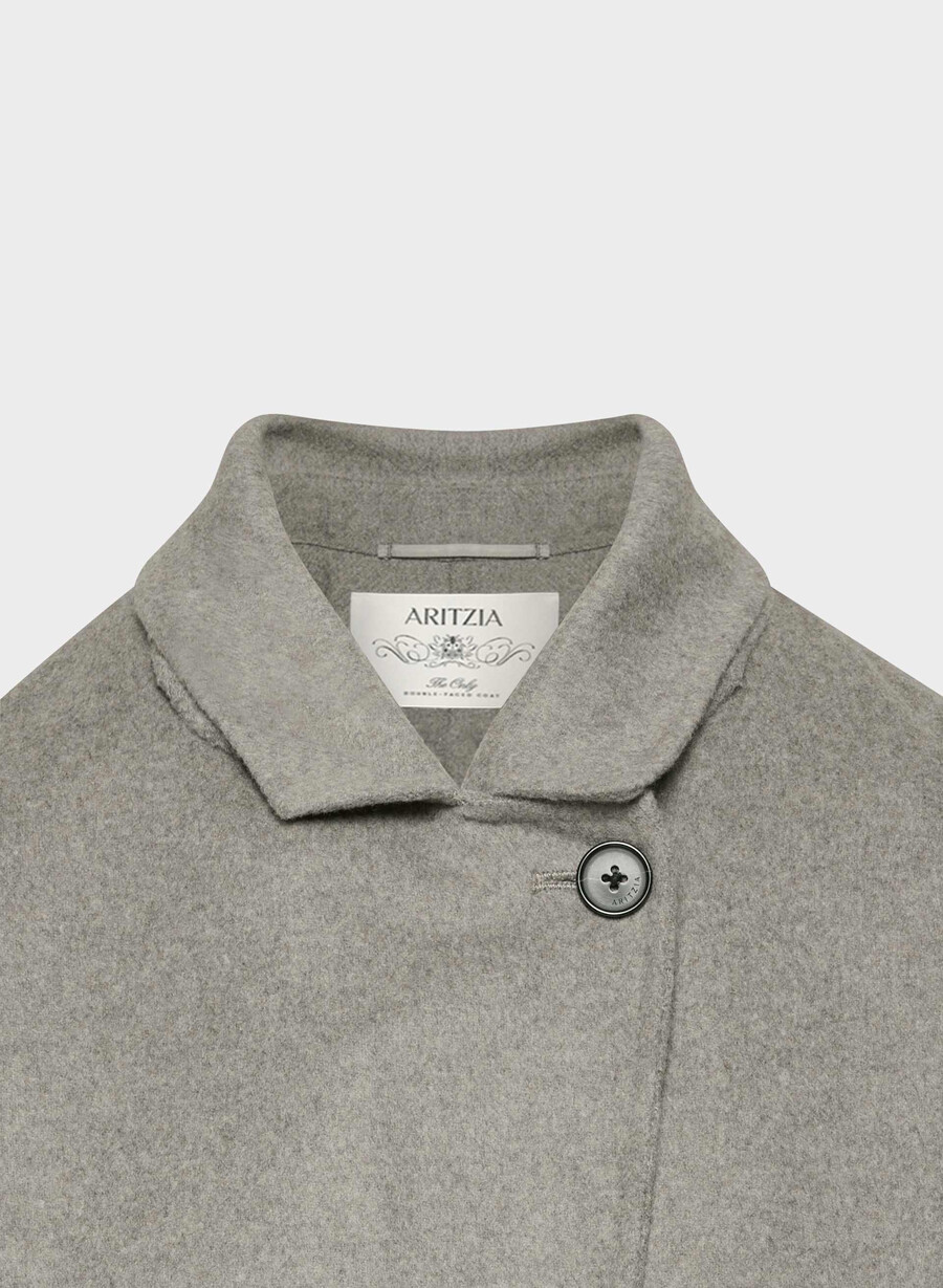 lunico cappotto double-face - luxe rewool heather dark taupe