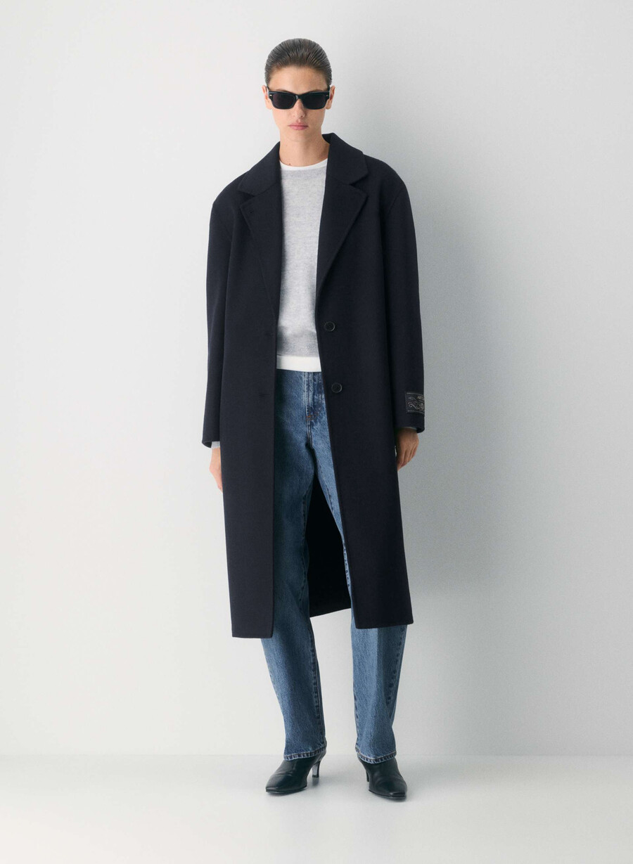 lunico cappotto double-face - luxe rewool dark navy