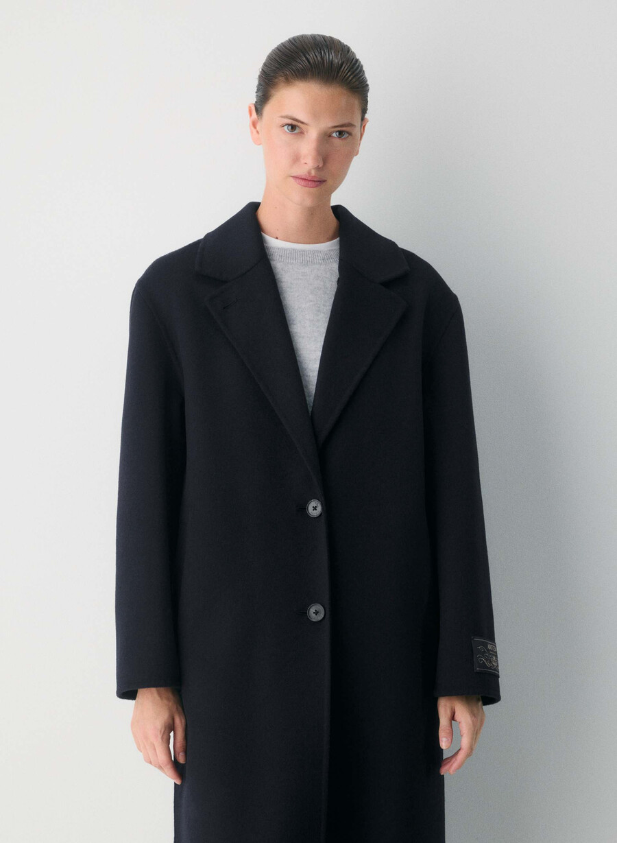 lunico cappotto double-face - luxe rewool dark navy
