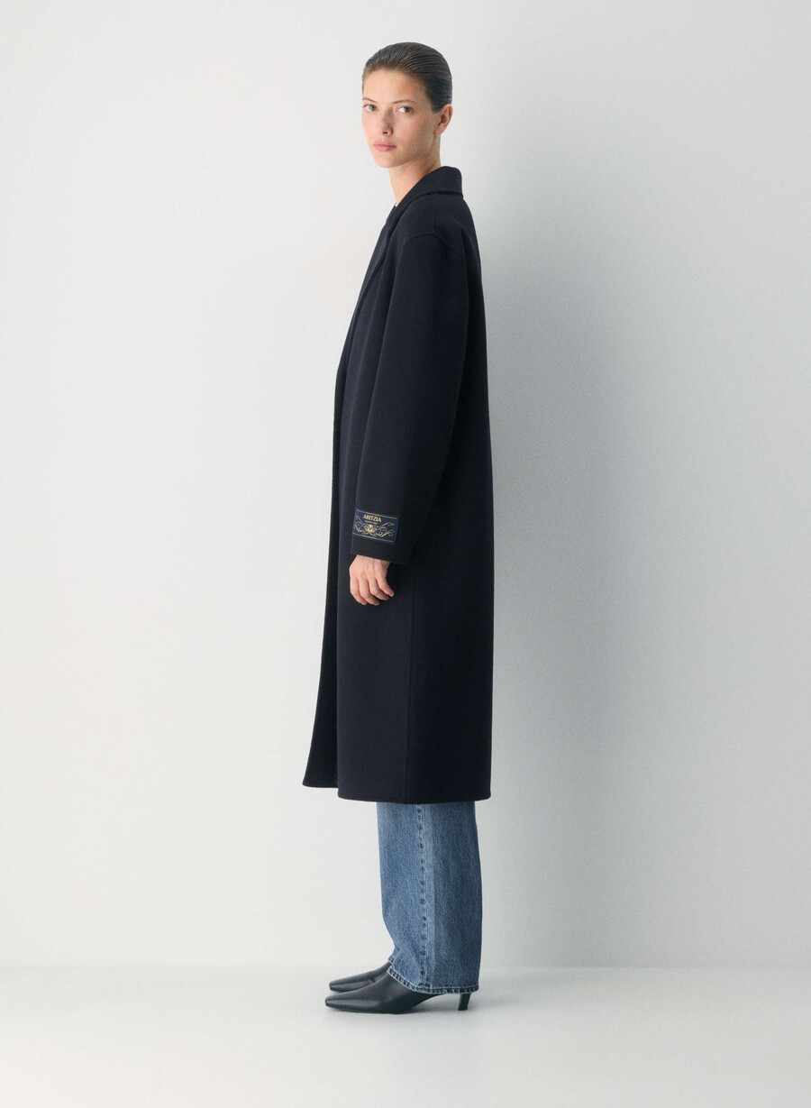 lunico cappotto double-face - luxe rewool dark navy