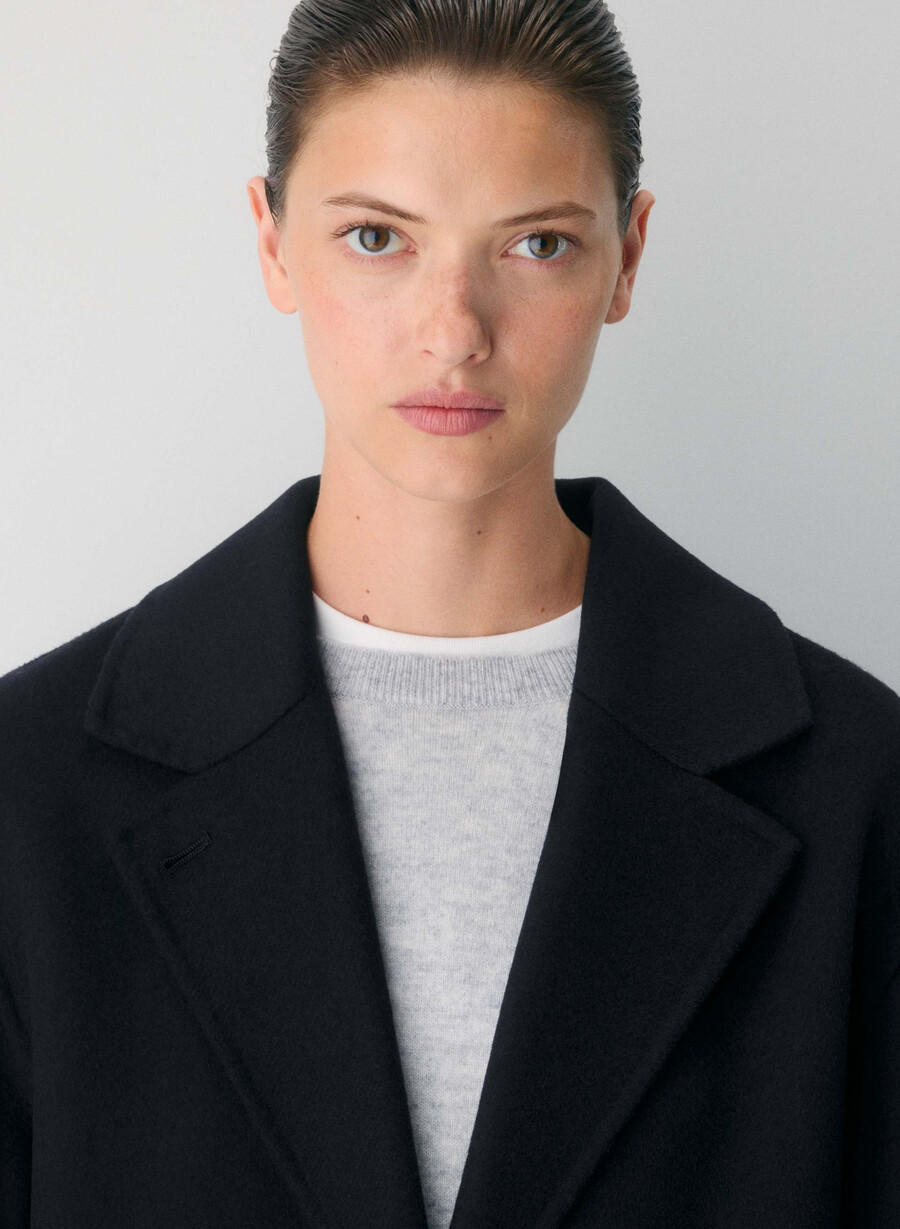 lunico cappotto double-face - luxe rewool dark navy