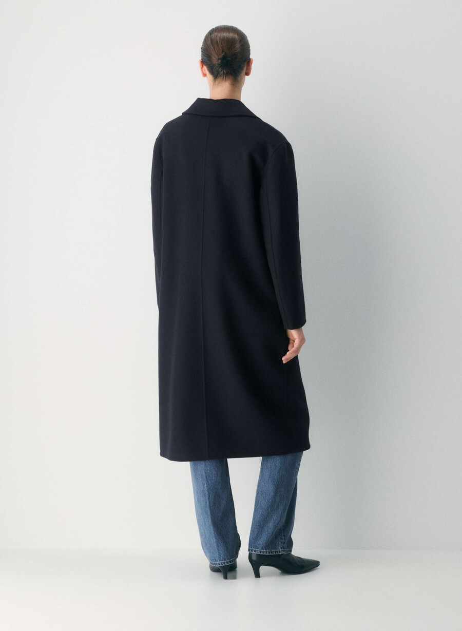 lunico cappotto double-face - luxe rewool dark navy