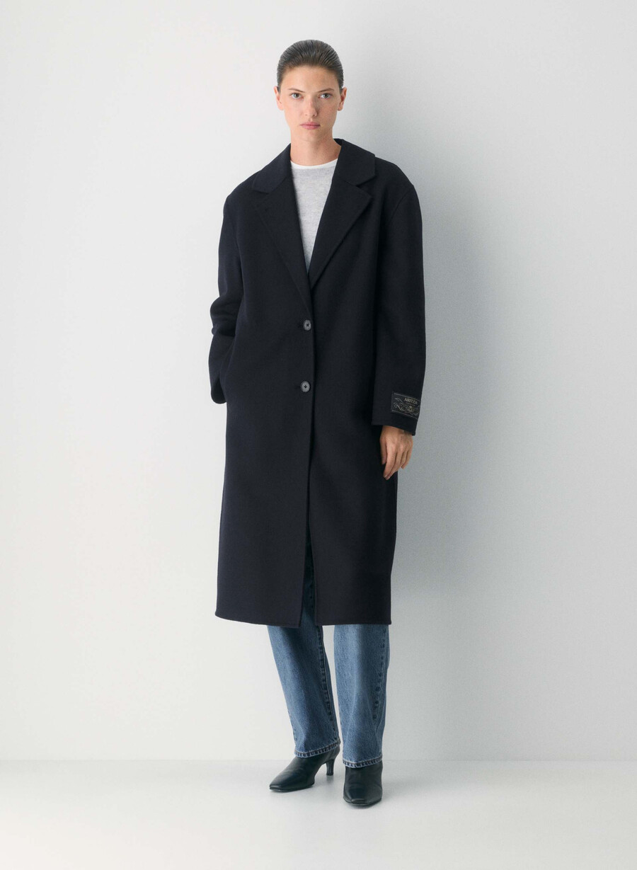 lunico cappotto double-face - luxe rewool dark navy