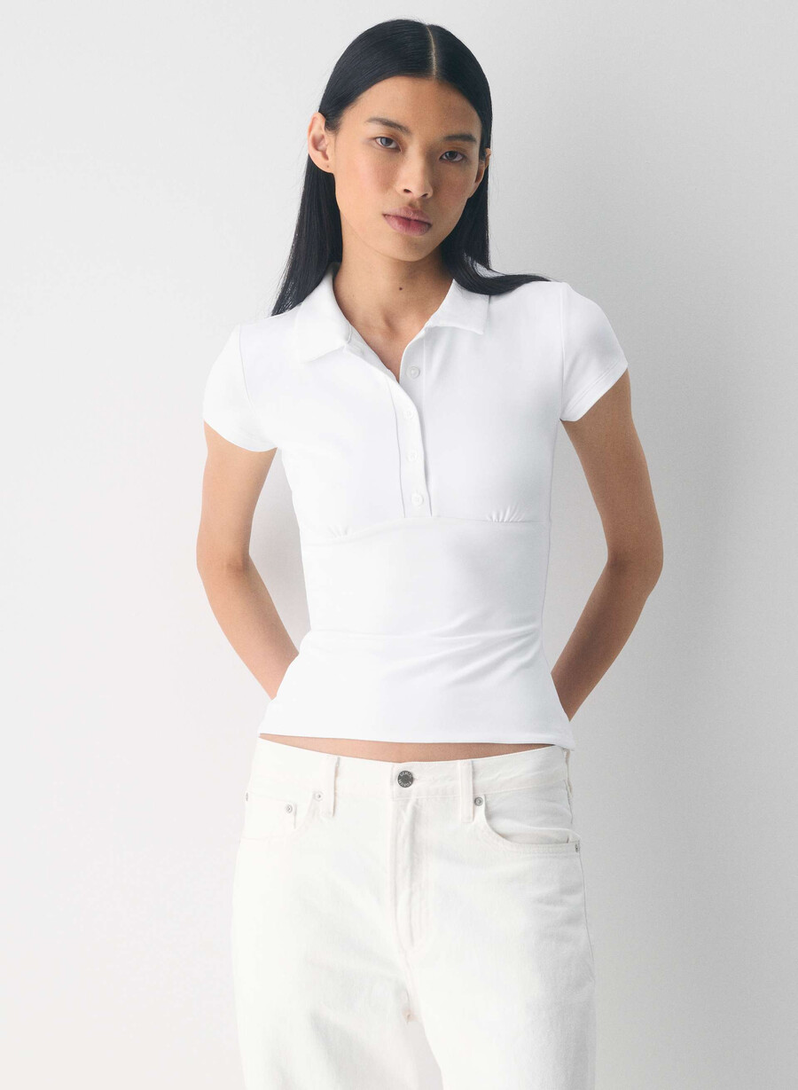 maglietta polo original contour flyer bianco brillante