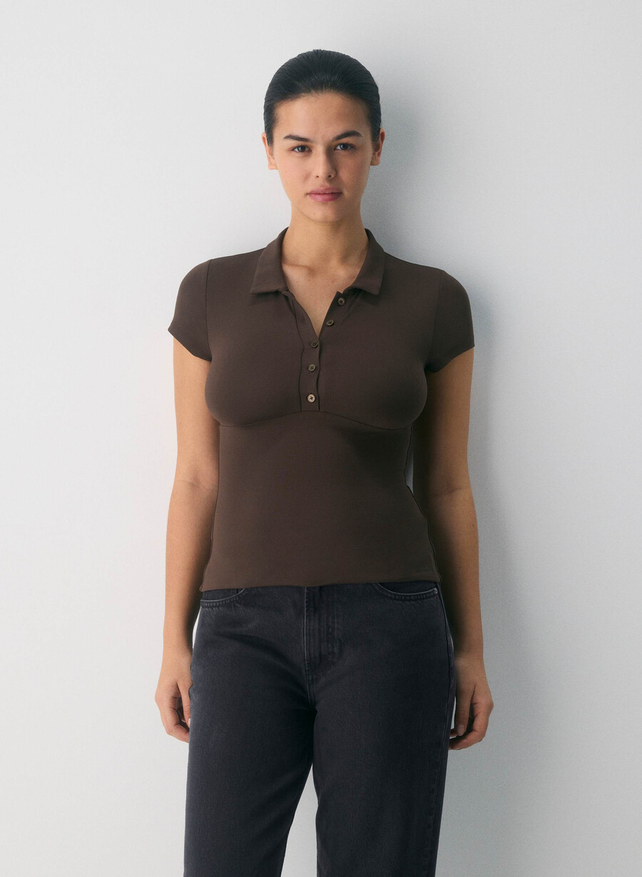 maglietta polo originale contour flyer color marrone moka intenso