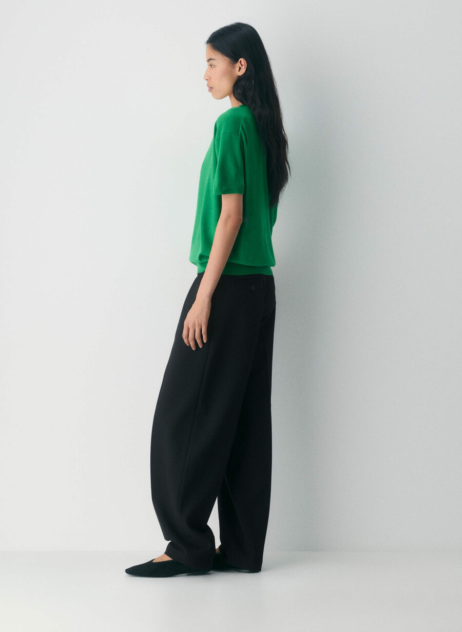 maglietta girocollo in lana merino bare memphis green
