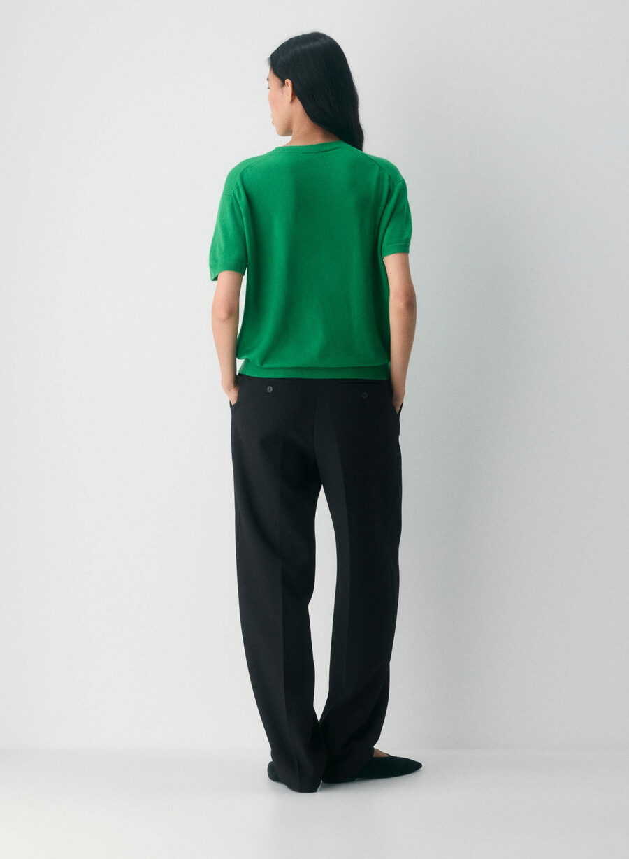 maglietta girocollo in lana merino bare memphis green