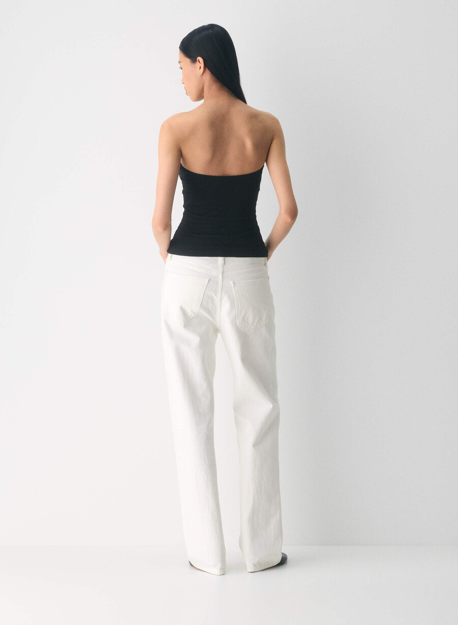 top tubino casual sagomato con fianchi alti nero