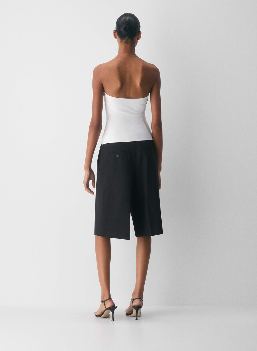 top a tubino casual con scollo a v e fianchi alti bianco