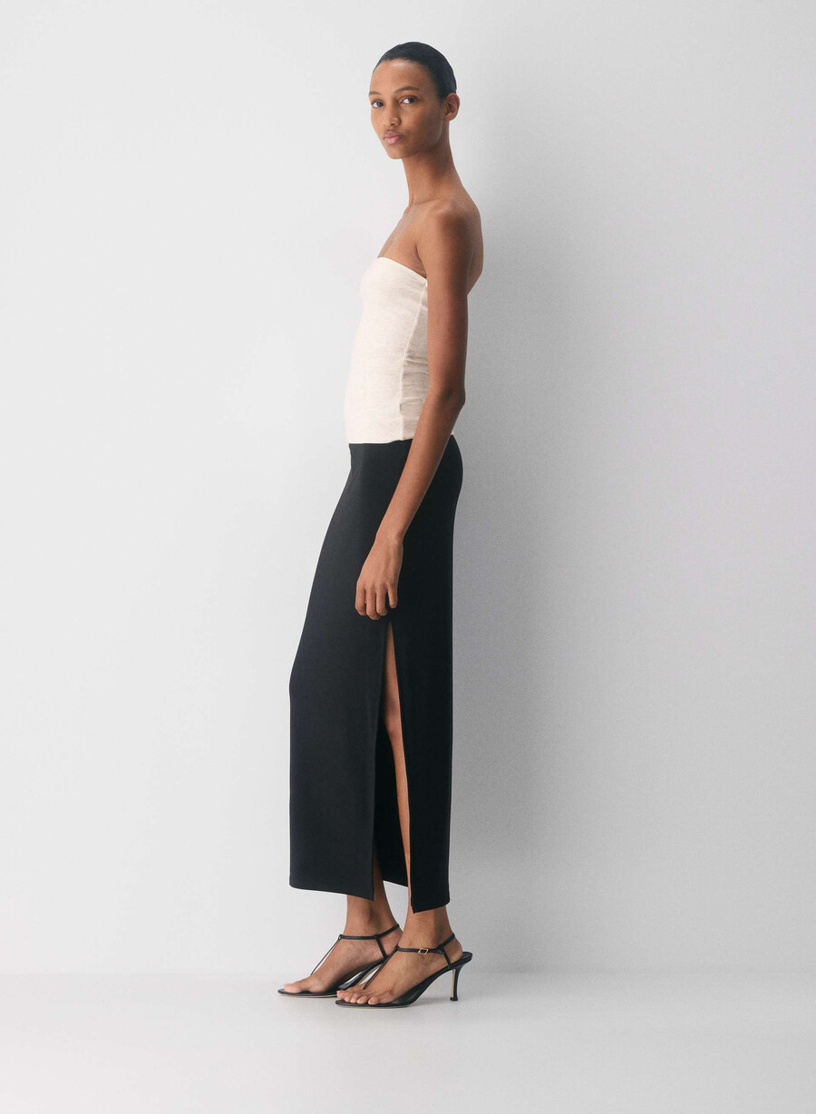 top a tubino casual con scollo a v e fianchi alti heather light oatmea