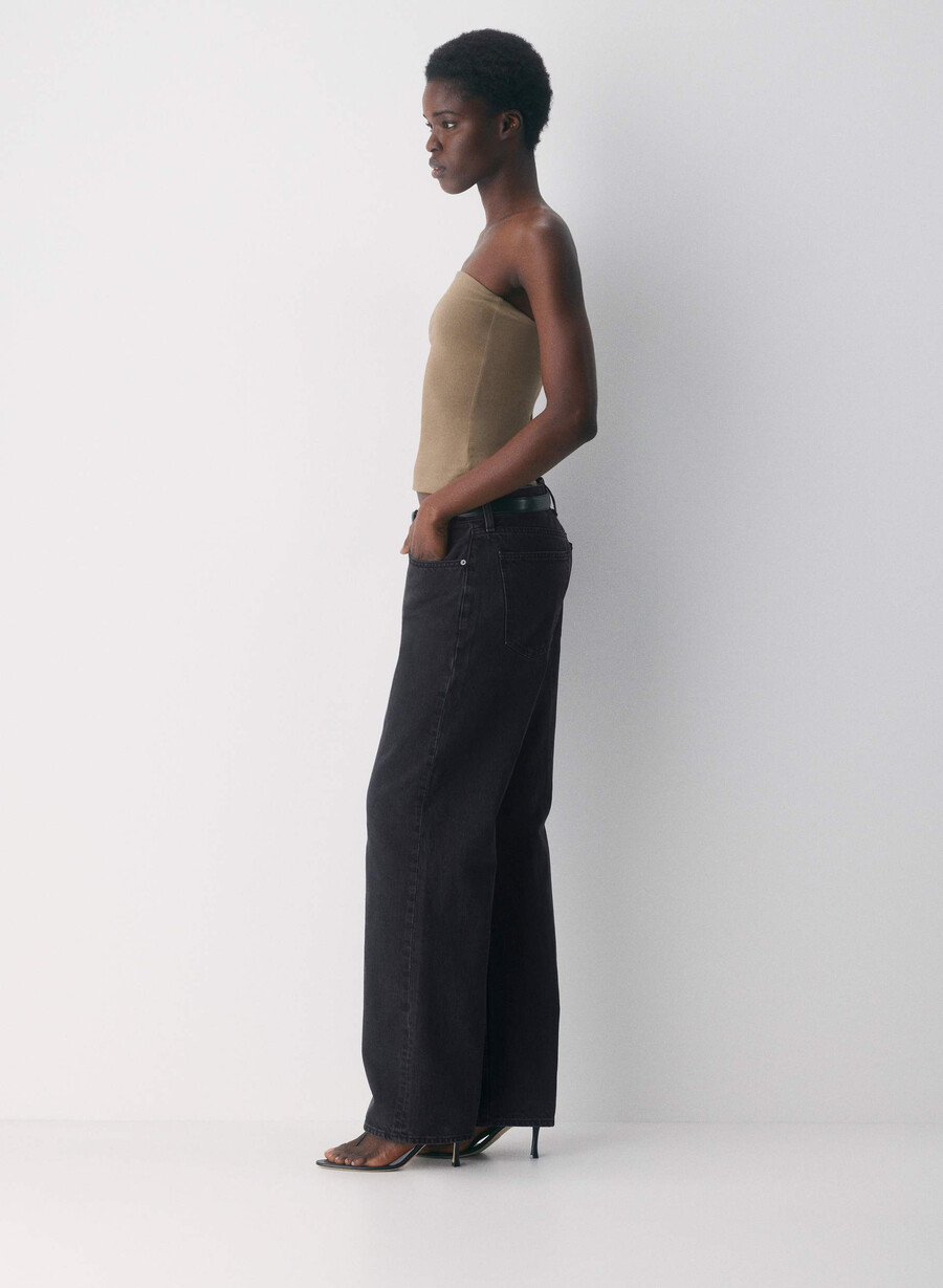 top a tubino casual con spalline alte folio brown