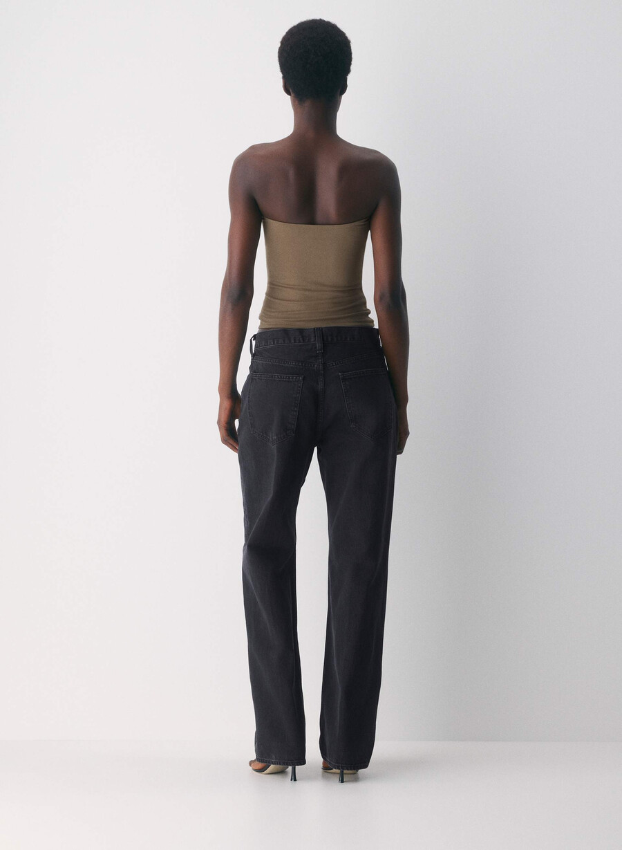 top a tubino casual con spalline alte folio brown