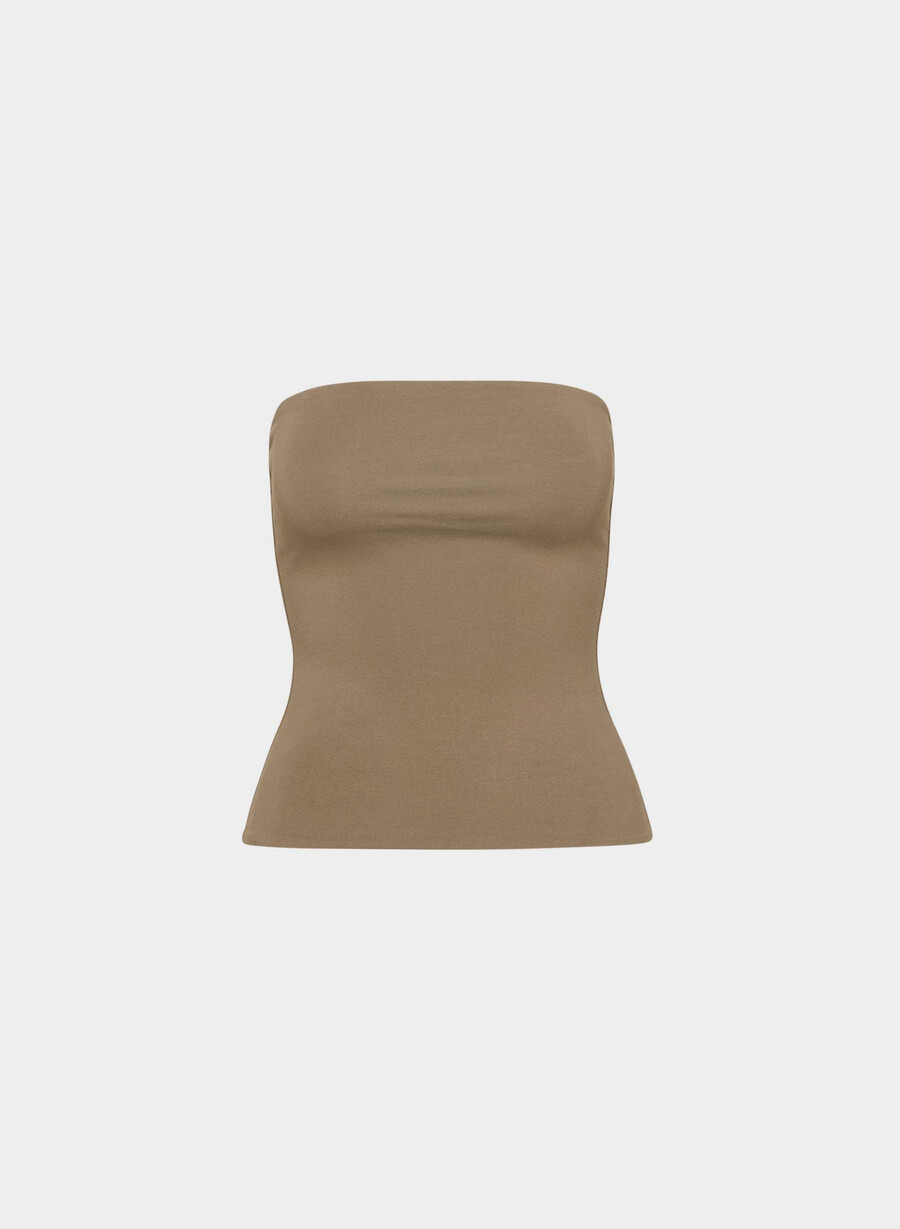 top a tubino casual con spalline alte folio brown