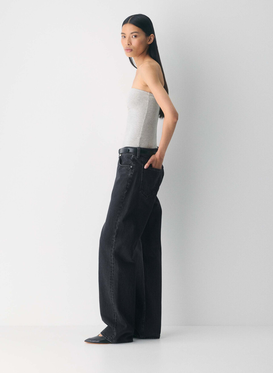 top a tubino casual con fianchi alti heather chrome