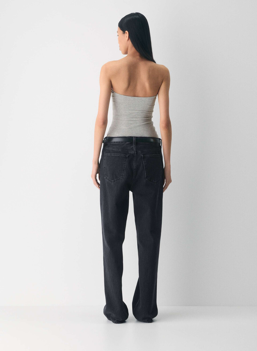 top a tubino casual con fianchi alti heather chrome