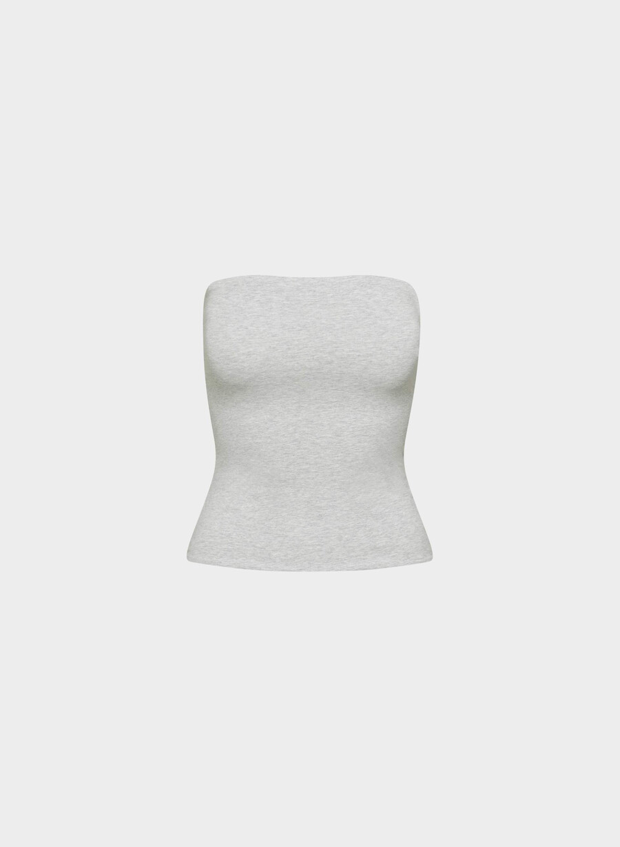 top a tubino casual con fianchi alti heather chrome