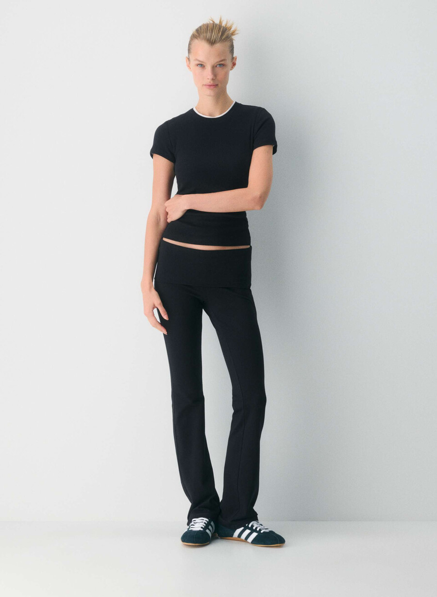 pantaloni homestretch smooth amp foldover nero