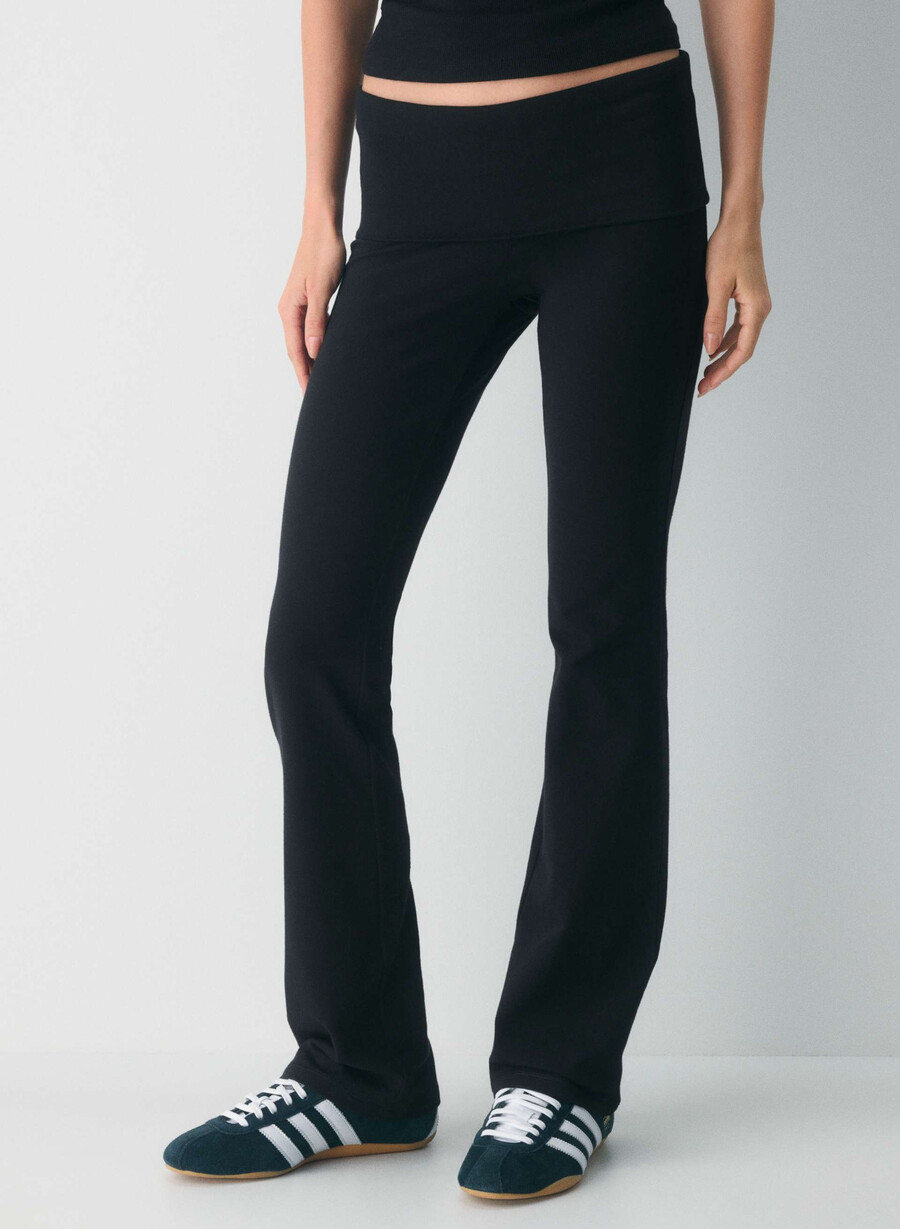 pantaloni homestretch smooth amp foldover nero