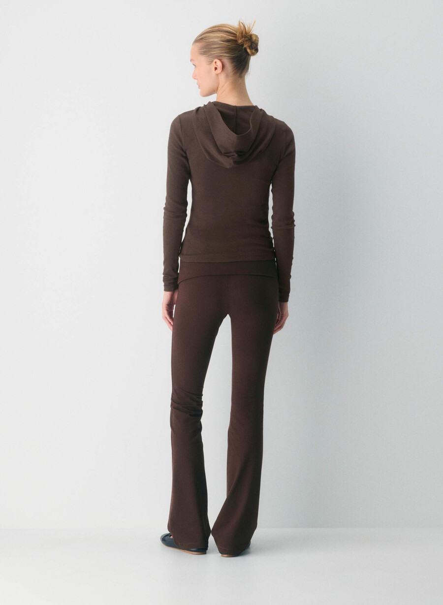 pantaloni homestretch smooth amp foldover rich mocha brown