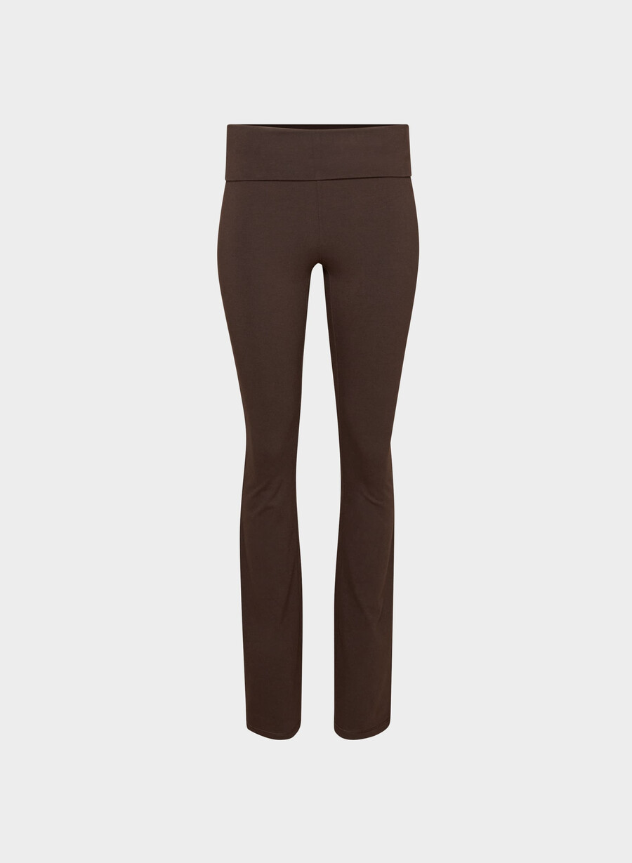 pantaloni homestretch smooth amp foldover rich mocha brown
