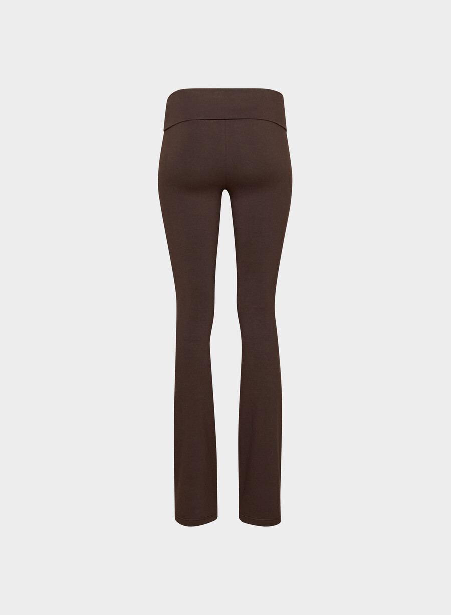pantaloni homestretch smooth amp foldover rich mocha brown