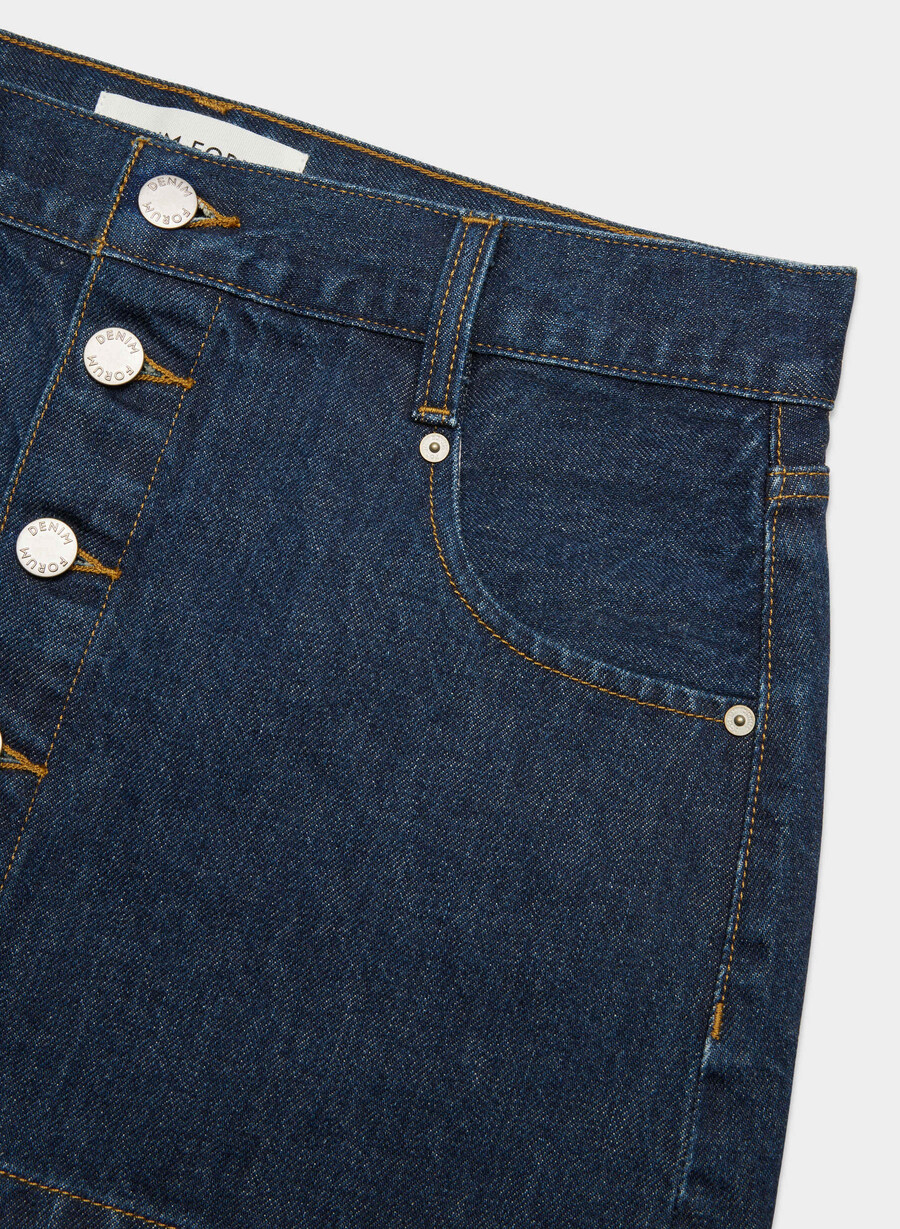 denim forum la gonna in micro denim gisele midnight blu