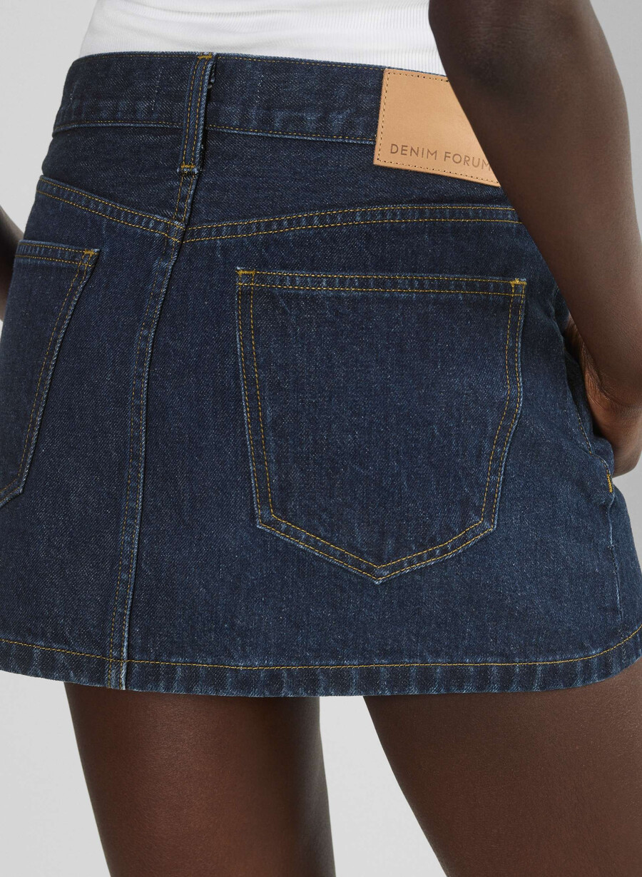 denim forum la gonna in micro denim gisele midnight blu