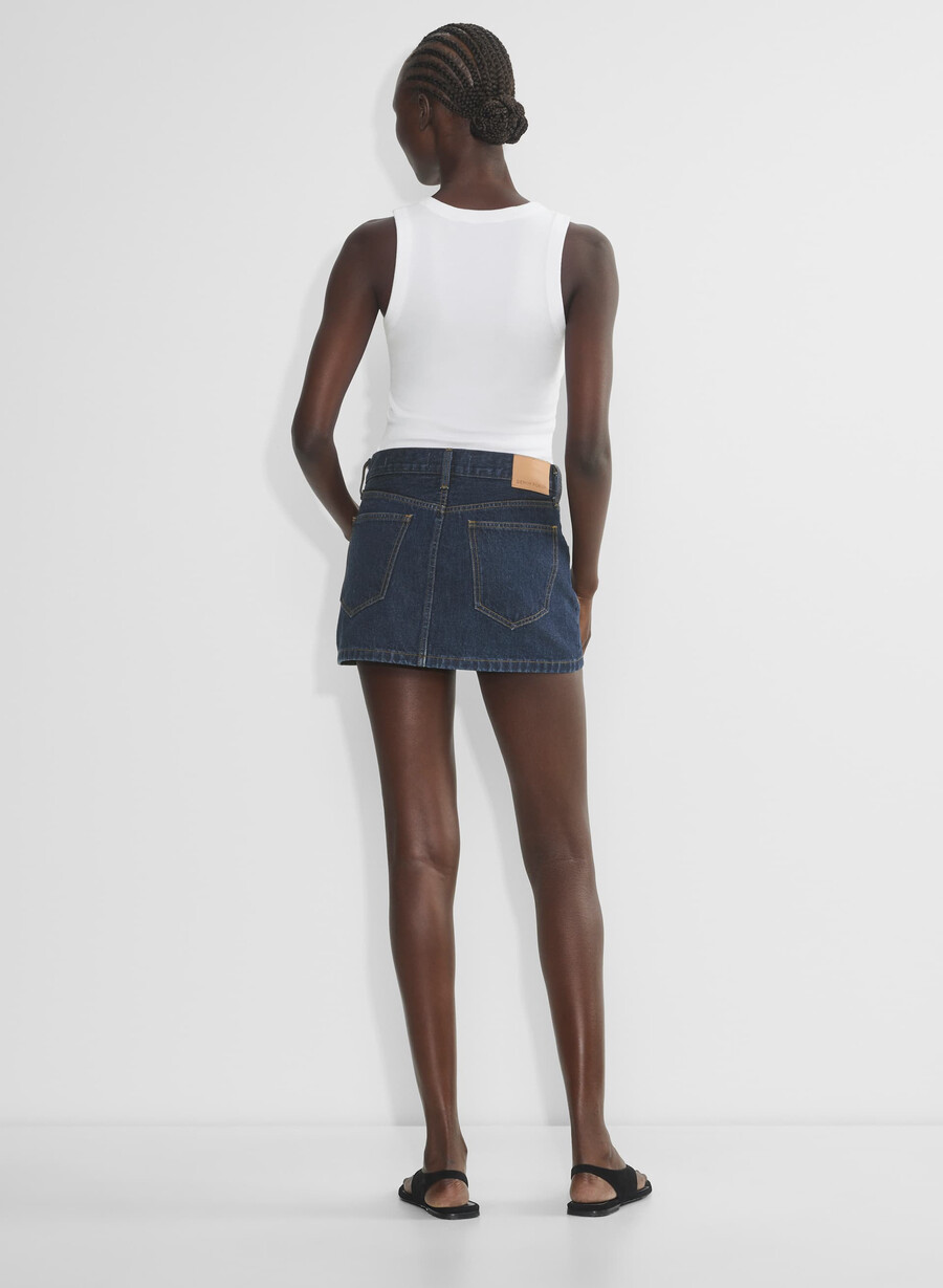denim forum la gonna in micro denim gisele midnight blu