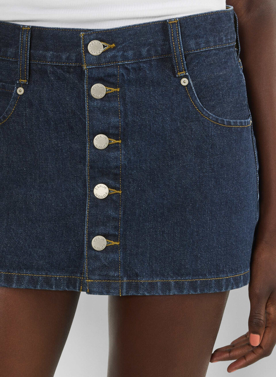 denim forum la gonna in micro denim gisele midnight blu