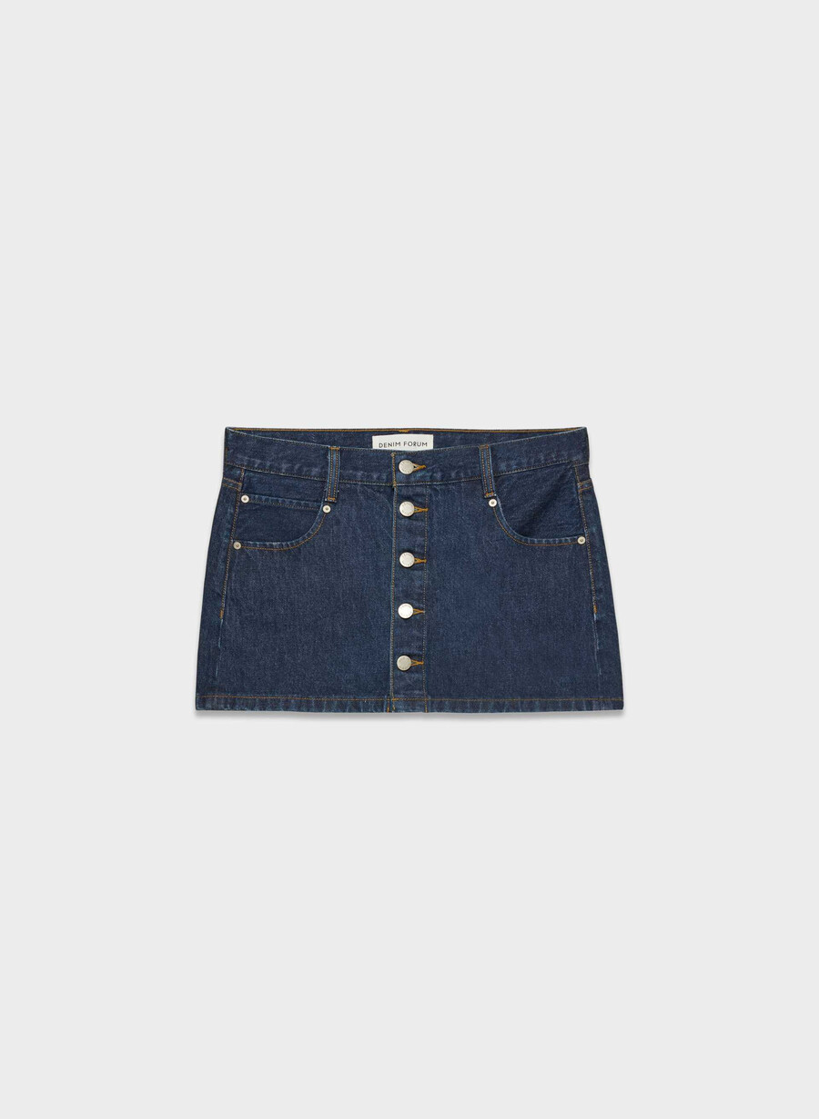 denim forum la gonna in micro denim gisele midnight blu