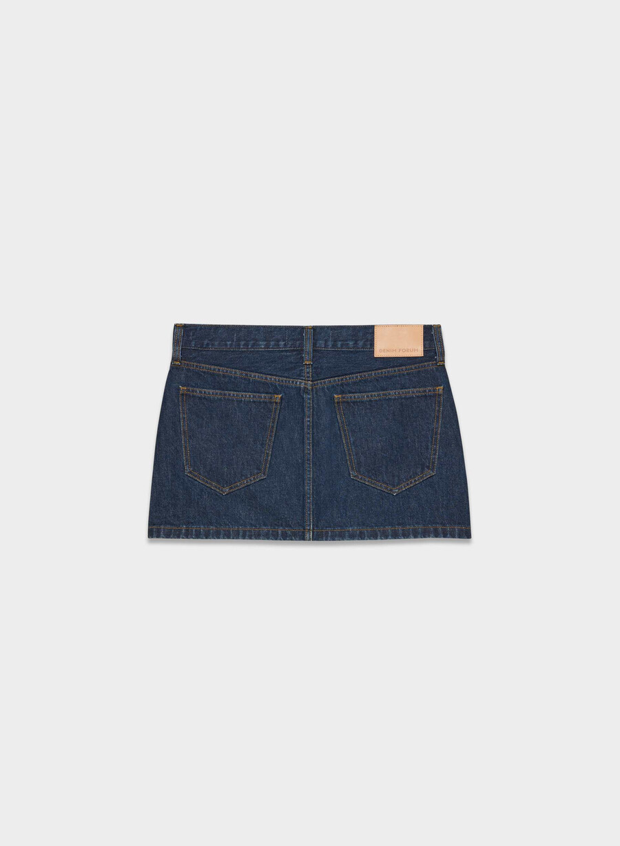 denim forum la gonna in micro denim gisele midnight blu