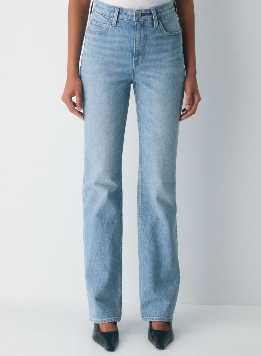 denim forum the 90s nina hi-rise slim bootcut jean 7 yrs bleu taboo