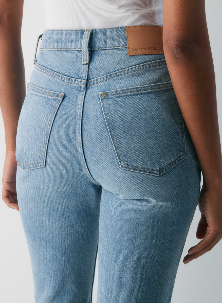denim forum the 90s nina hi-rise slim bootcut jean 7 yrs bleu taboo