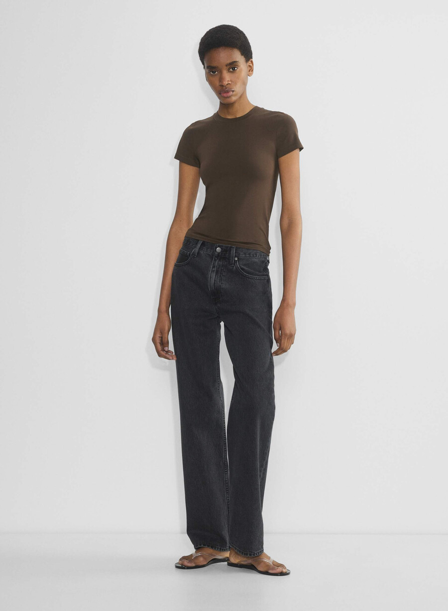 t-shirt willow liscia senza cuciture marrone mocha intenso