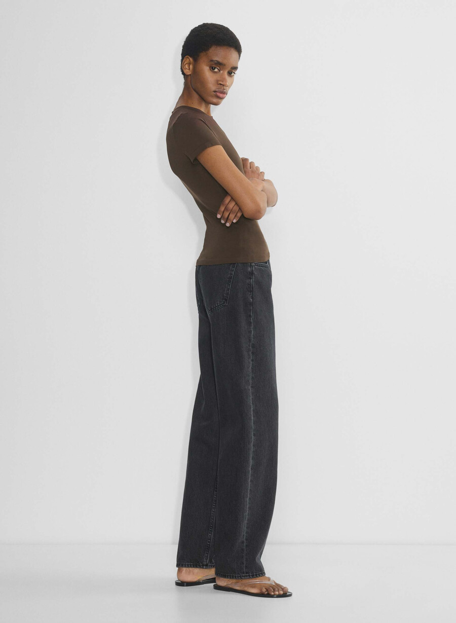 t-shirt willow liscia senza cuciture marrone mocha intenso