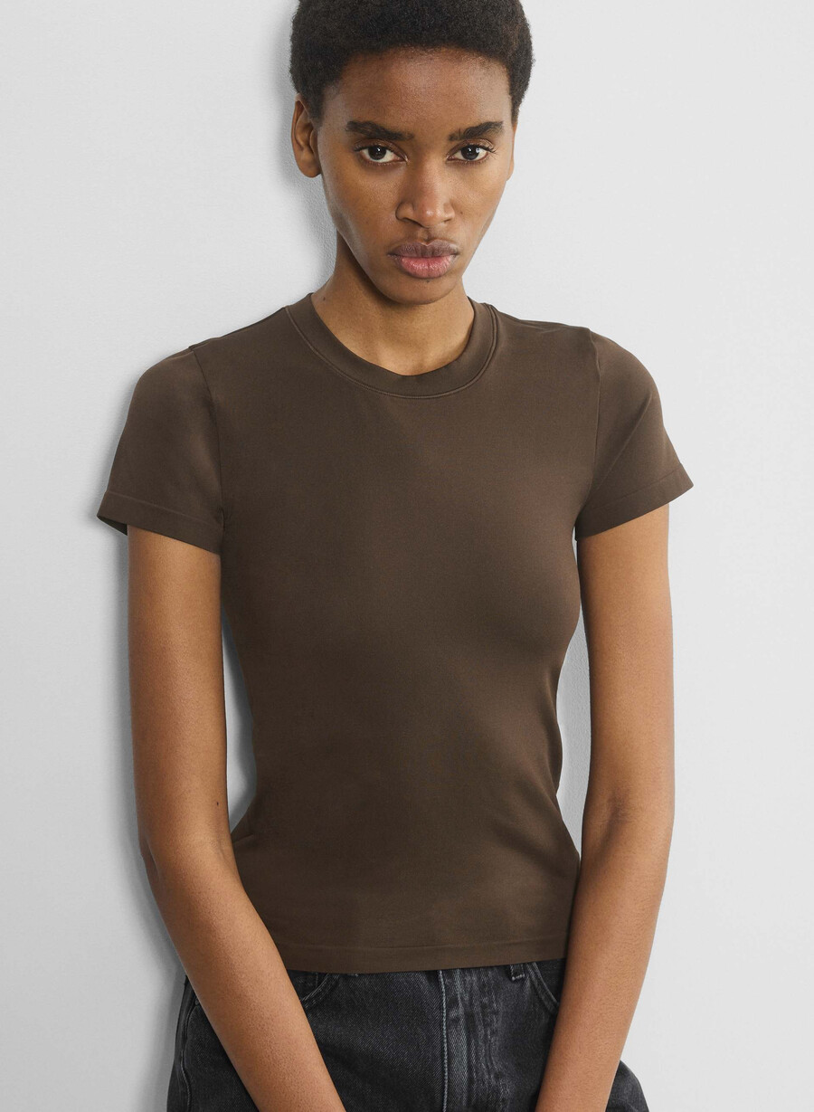 t-shirt willow liscia senza cuciture marrone mocha intenso