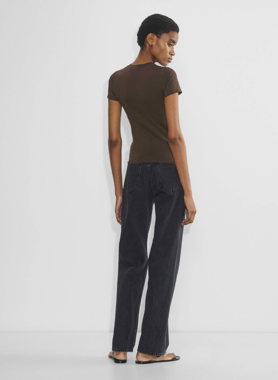 t-shirt willow liscia senza cuciture marrone mocha intenso