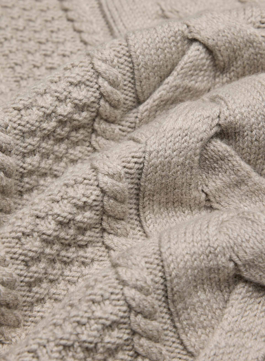 maglione girocollo in lana merino heritage knit heather nomad taupe
