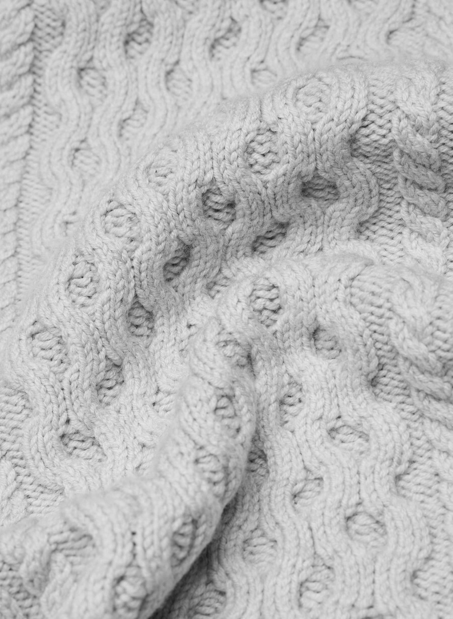 cardigan aperto sul davanti in lana merino heritage knit heather nomad taupe