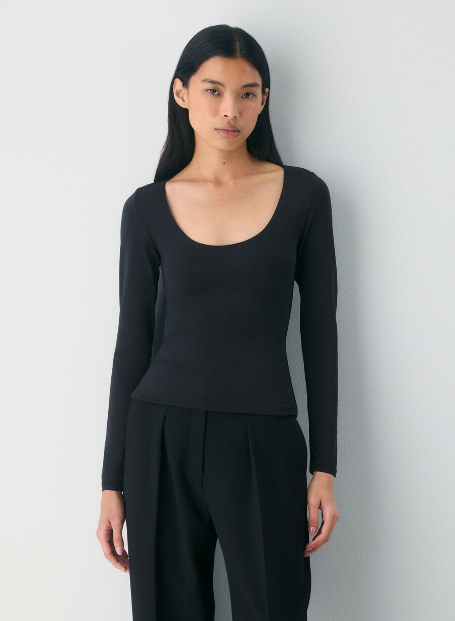 maglia a maniche lunghe original contour astral nera