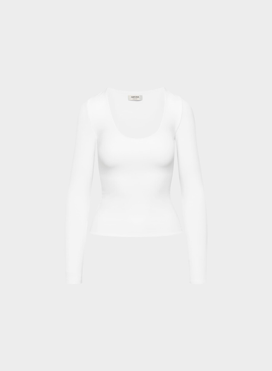 maglia a maniche lunghe original contour astral bianco lucido