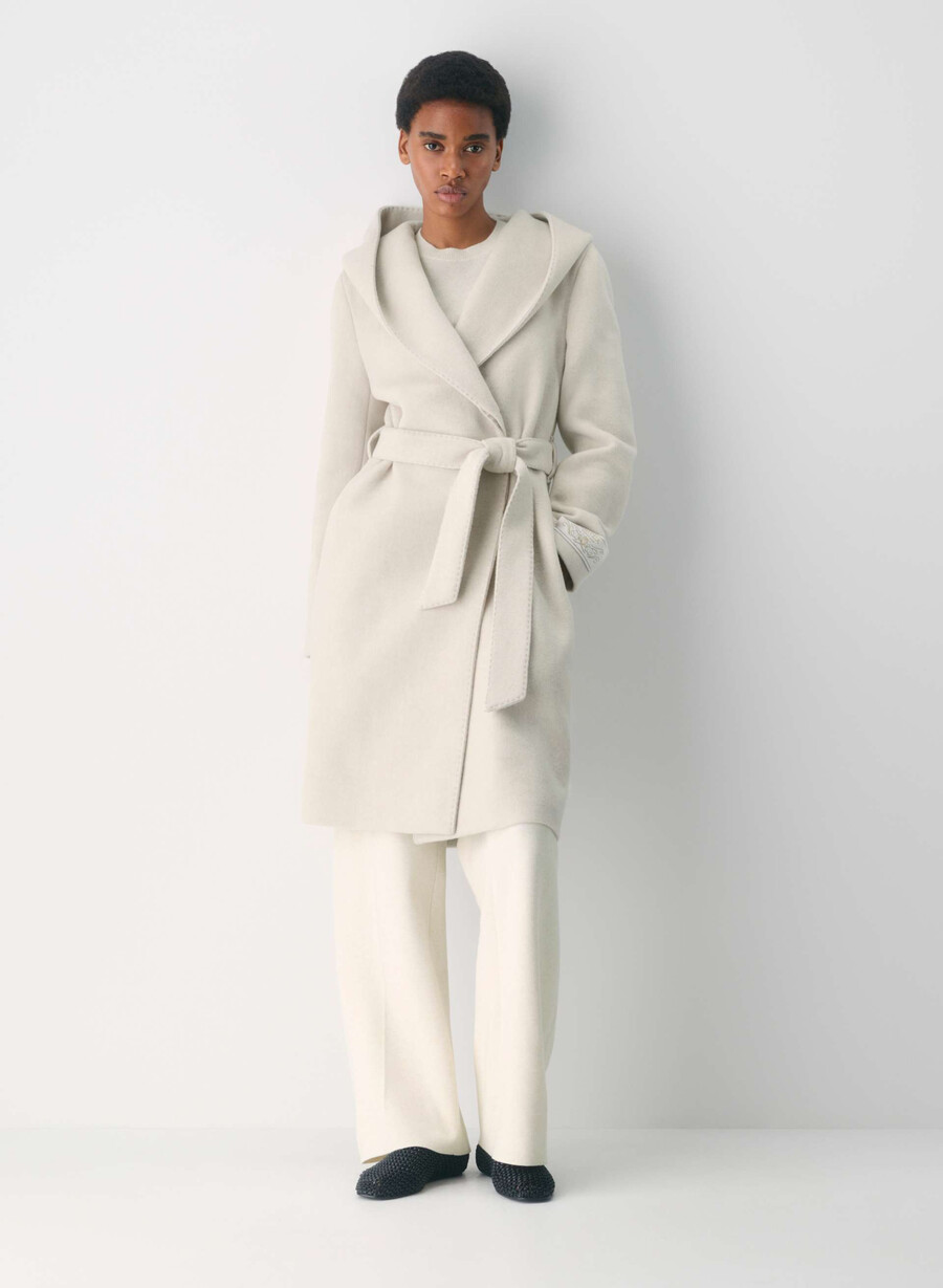 il cappotto emilie - morbido cashmere di lana e melange chiaro farina davena