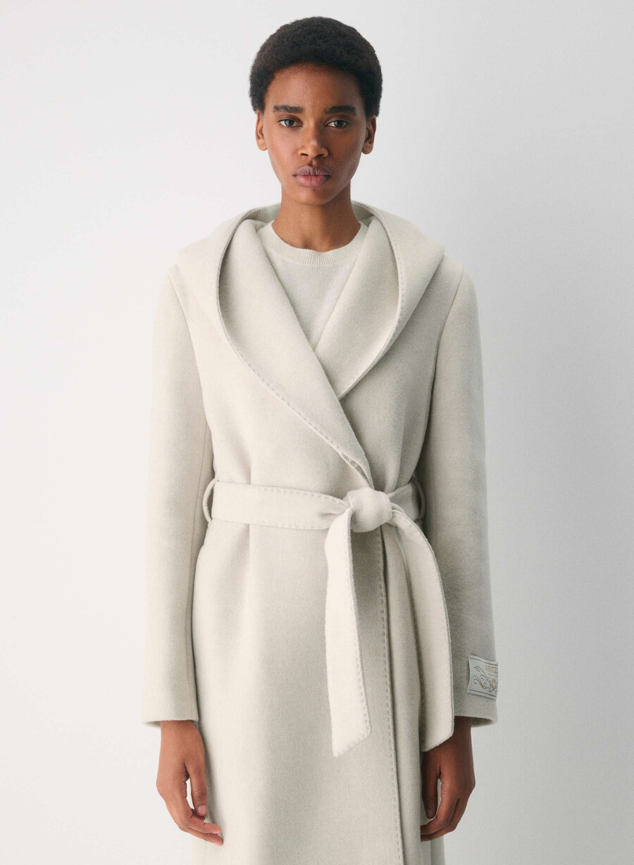 il cappotto emilie - morbido cashmere di lana e melange chiaro farina davena