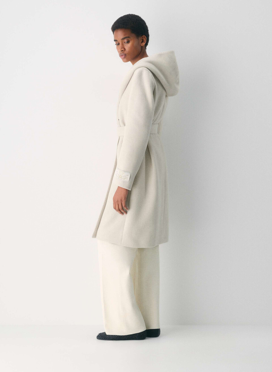 il cappotto emilie - morbido cashmere di lana e melange chiaro farina davena